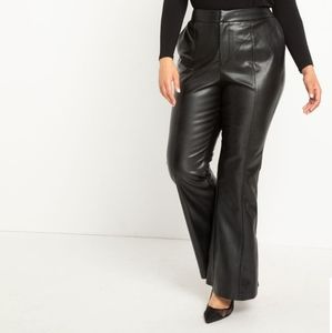 Pleather flare pants